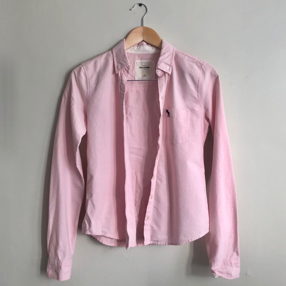 Abercrombie pink oxford shirt